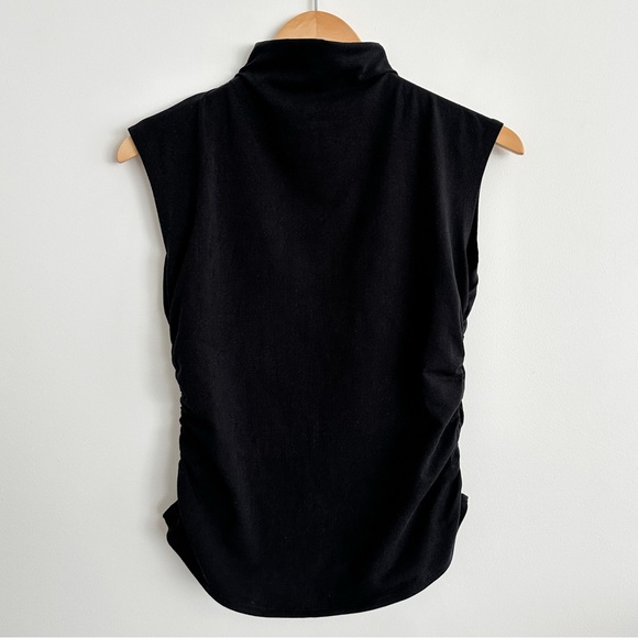 Quince Stretch Cotton Jersey Sleeveless Mock Neck Top in Black size M Medium - Picture 4 of 6